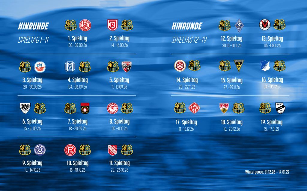 Spielplan 26/27 Hinrunde